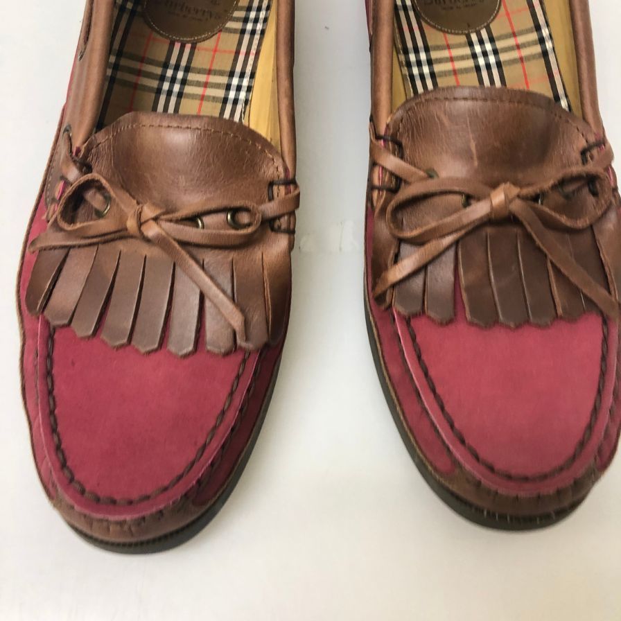 バーバリーズ シューズ デッキシューズ スリッポン レザー×ヌバック