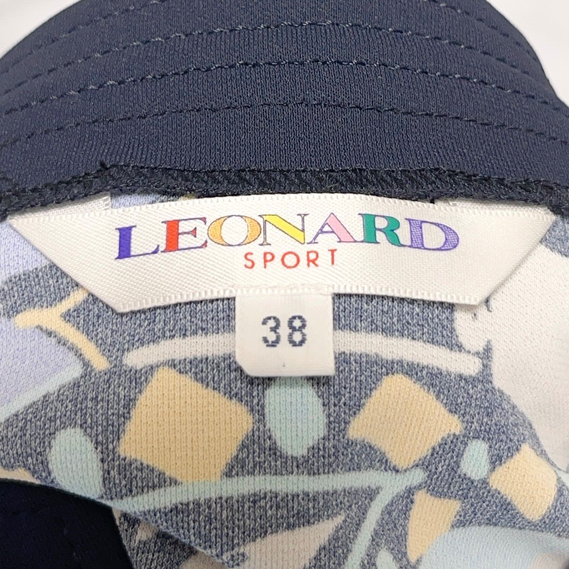 美品 LEONARD SPORT レオナール スポーツ 七分袖 チュニック ネイビー