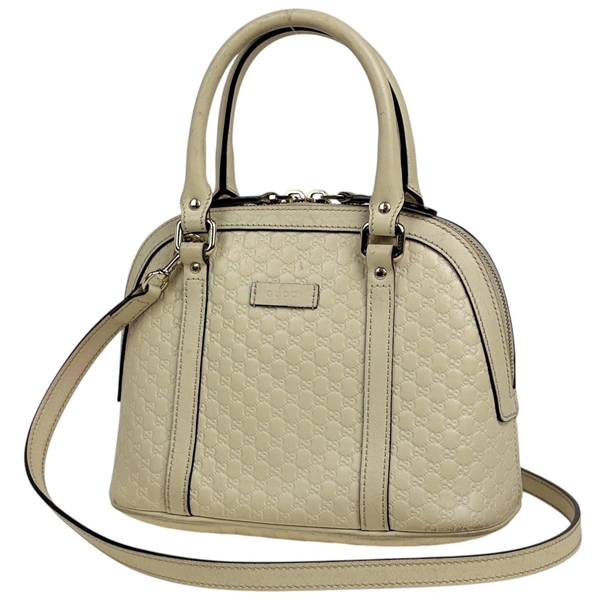 グッチ GUCCI ハンドバッグ マイクログッチ シマ 2WAY シマレザー ホワイト 449654 レディース 【中古】 44,880円