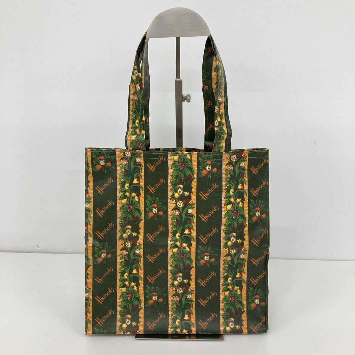 Shkran/ハロッズのボタニカル柄トートバッグ 美品 Harrods/ハロッズ トートバッグ/エコバッグ グリーン/緑 総柄