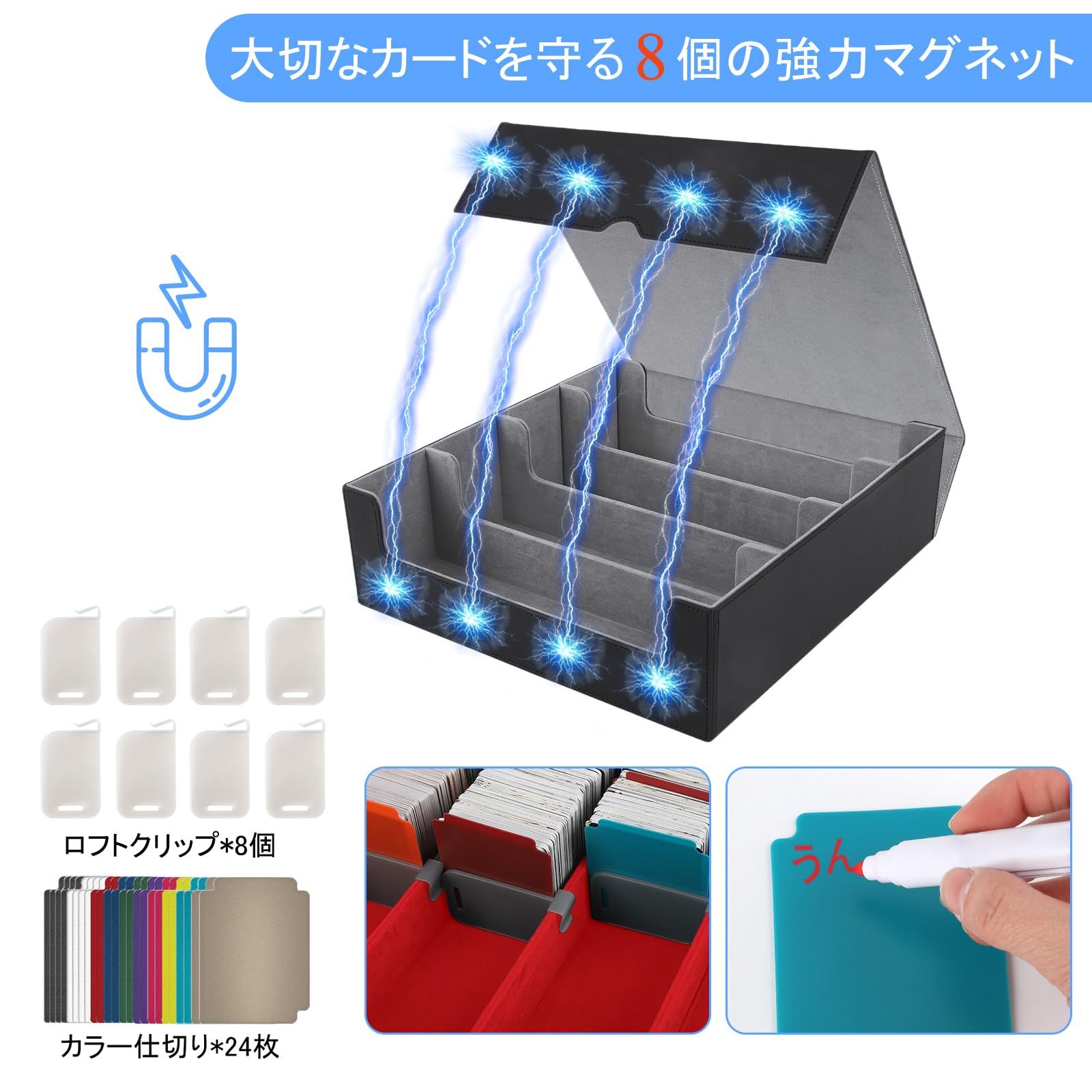 ZWSJLC デッキケース カードストレージ 大容量 カードケース PUレザー