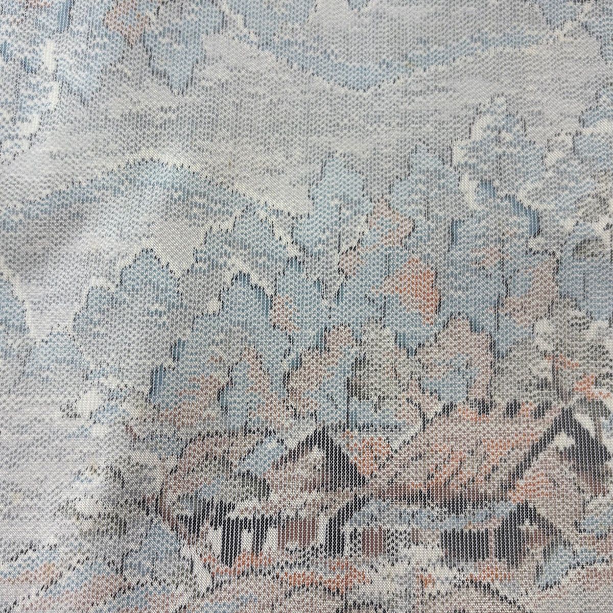 反物 秀品 紬 証紙有り 建物 樹木 灰色 正絹 【中古】 - メルカリ