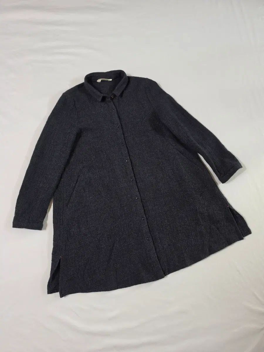 08 ISAE 이새 ウール100 ニット カーディガン シャツ型 ジャケット ウール100
