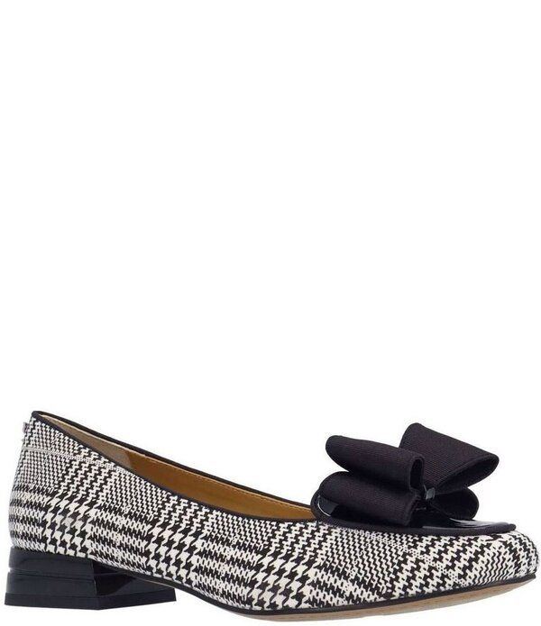 ジェイレニー レディース シューズ ヒール J Renee Kori Houndstooth Plaid Grosgrain Bow Pumps BlackWhite ホワイト