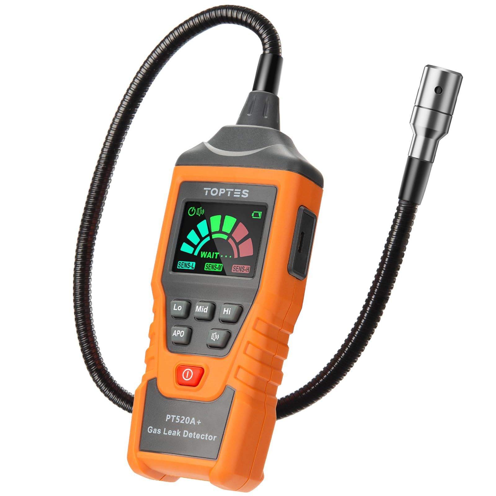 充電式ガス検知器 TOPTES PT520A+ 天然ガス検知器 都市ガスのメタン、プロパン、LPG などのガス漏れを検知する 43.5cm 検知プローブ付き (日本語取扱説明書) - Oranget 2df4d6de