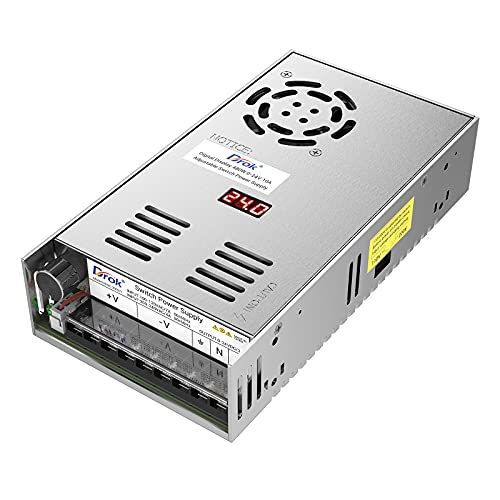 DROK スイッチング電源 AC 110/220V→DC 0-24V 20A 480W 電圧調整可能 安定化デンゲン 直流でんげん変換器 過負荷電圧遮断 放熱ファン付き コンバーターt de45605d 6,923円