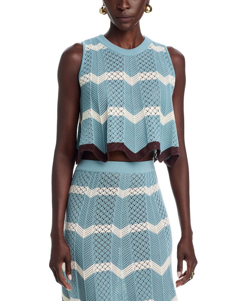 ラ・ダブル・ジェイ レディース トップス シャツ コットン La DoubleJ Chevron Cotton Top Multicolor BlackBlueEcru エクリュ
