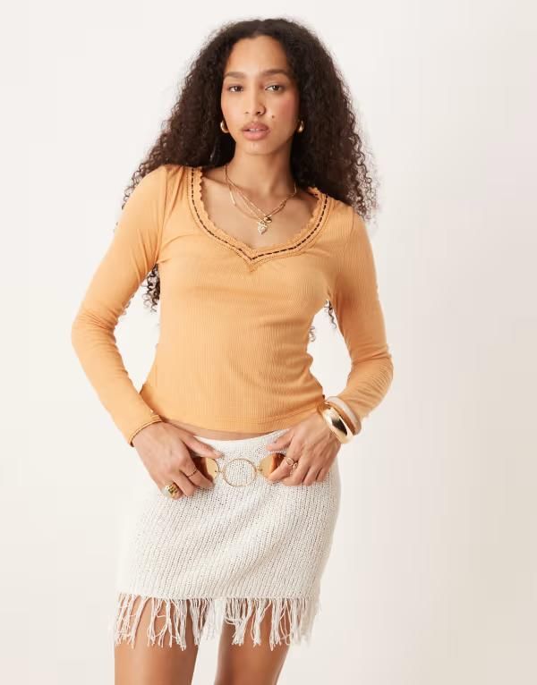 フリーピープル レディース トップス シャツ Free People only you long sleeve top GOLD ゴールド 8,015円