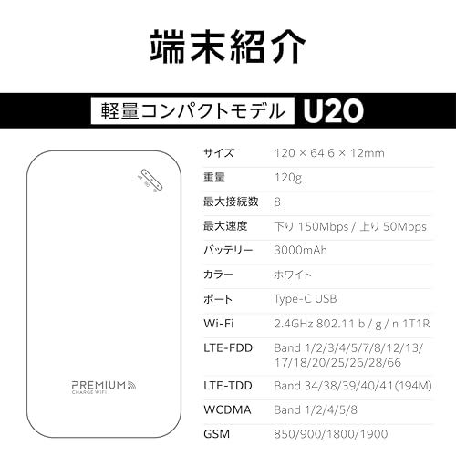 国内メーカー直営 [U20] 日本50GB/30日付 ポケット WiFi 【プレミアム