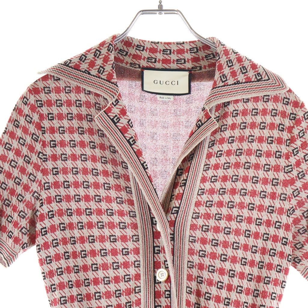 GUCCI (グッチ) □Logo Jacquard Knit ロゴ ジャカード 半袖ニット
