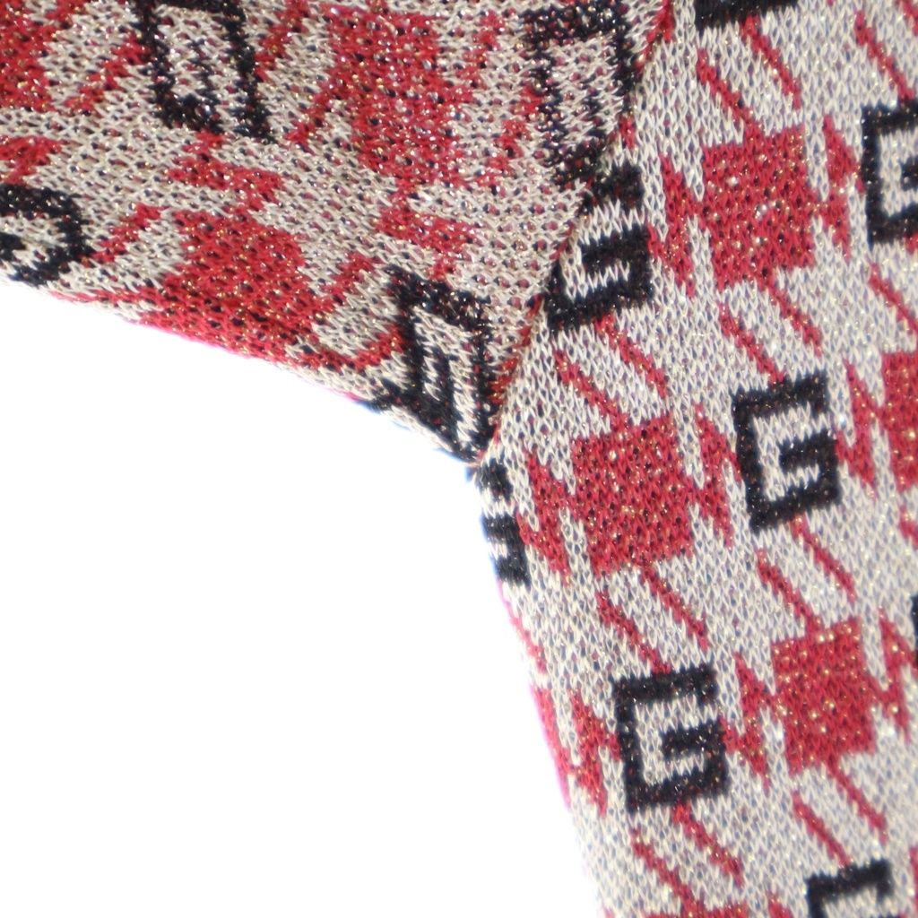 正規品 GUCCI ロゴプリント 半袖ワンピース ニット 8歳 120cm GUCCI (グッチ) □Logo Jacquard Knit ロゴ ジャカード 半袖ニット