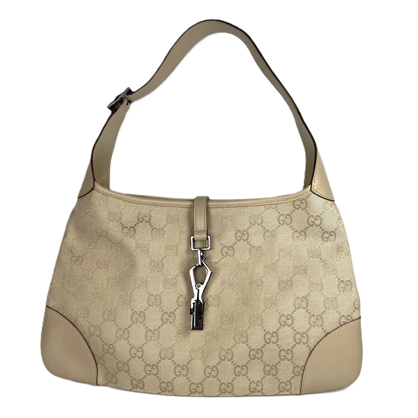 GUCCI グッチ ジャッキー GGキャンバス ワンショルダーバッグ ベージュ