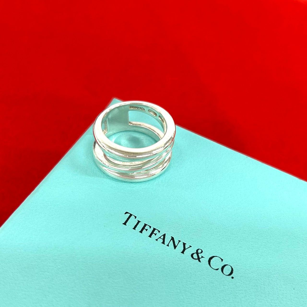 極 美品 TIFFANY&Co. ティファニー ヴィンテージ ダイヤ ゴナル リング