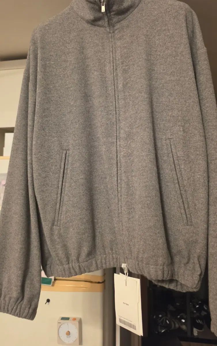 ポッタリー カシミアグレー メランジ ジップアップ ジャケット