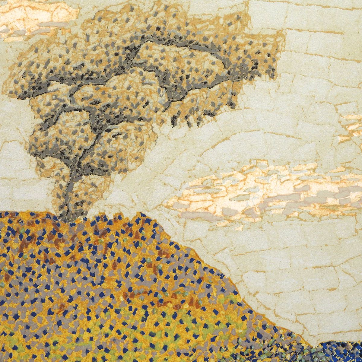山下清 桜島 風景画 セリグラフ 資料付 解説有 裸の大将 貼絵 ちぎり絵