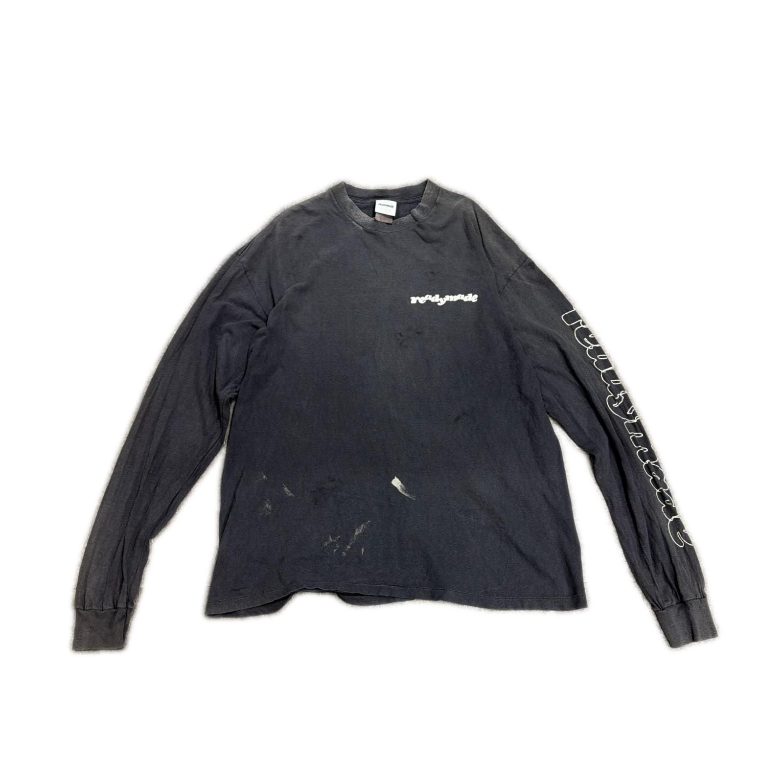 参考上代41800円 READYMADE LS T DESTRUCTION ロゴカットソー ロンT