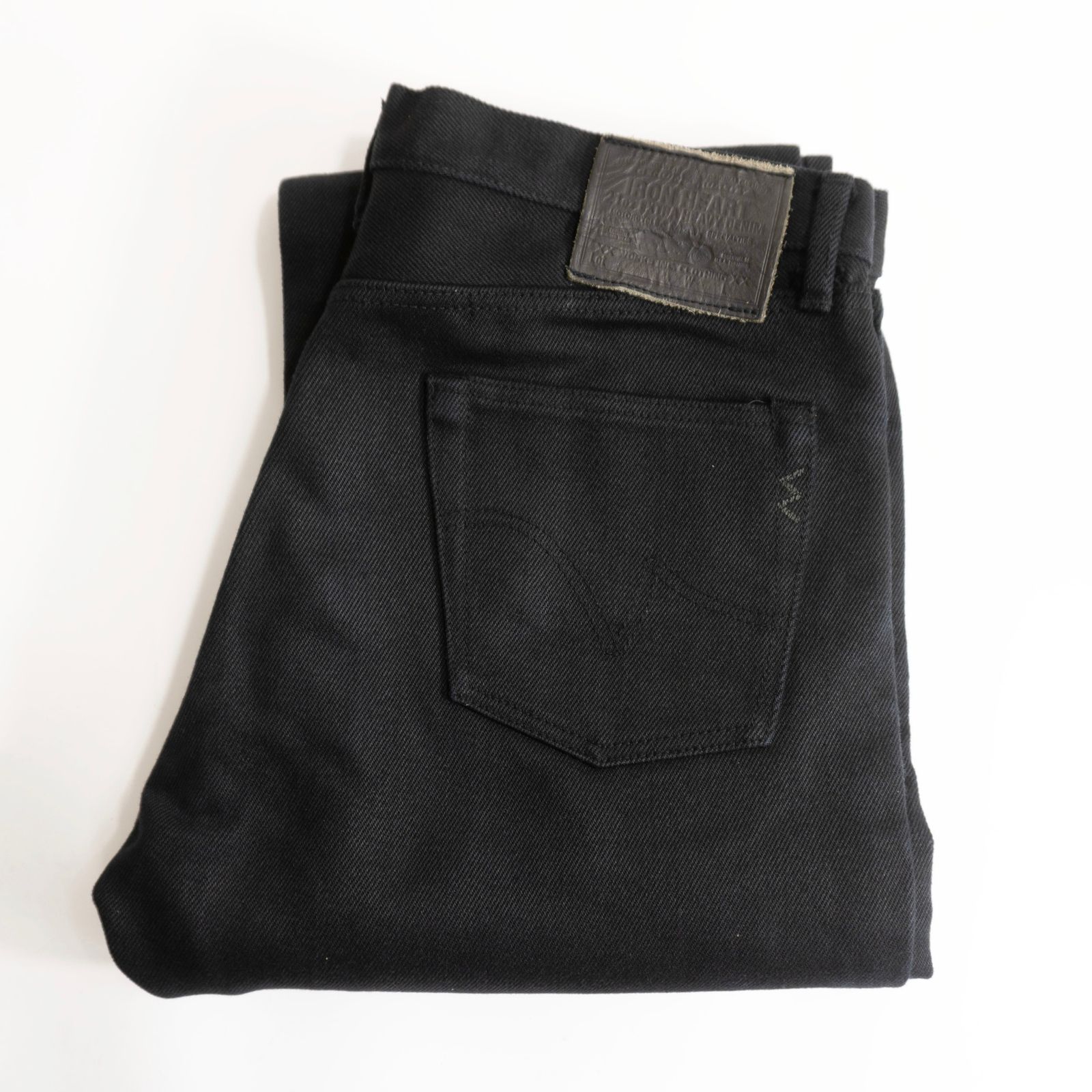 美品】IRON HEART【21oz 黒鎧 デニム ストレート】W36 ブラックデニム