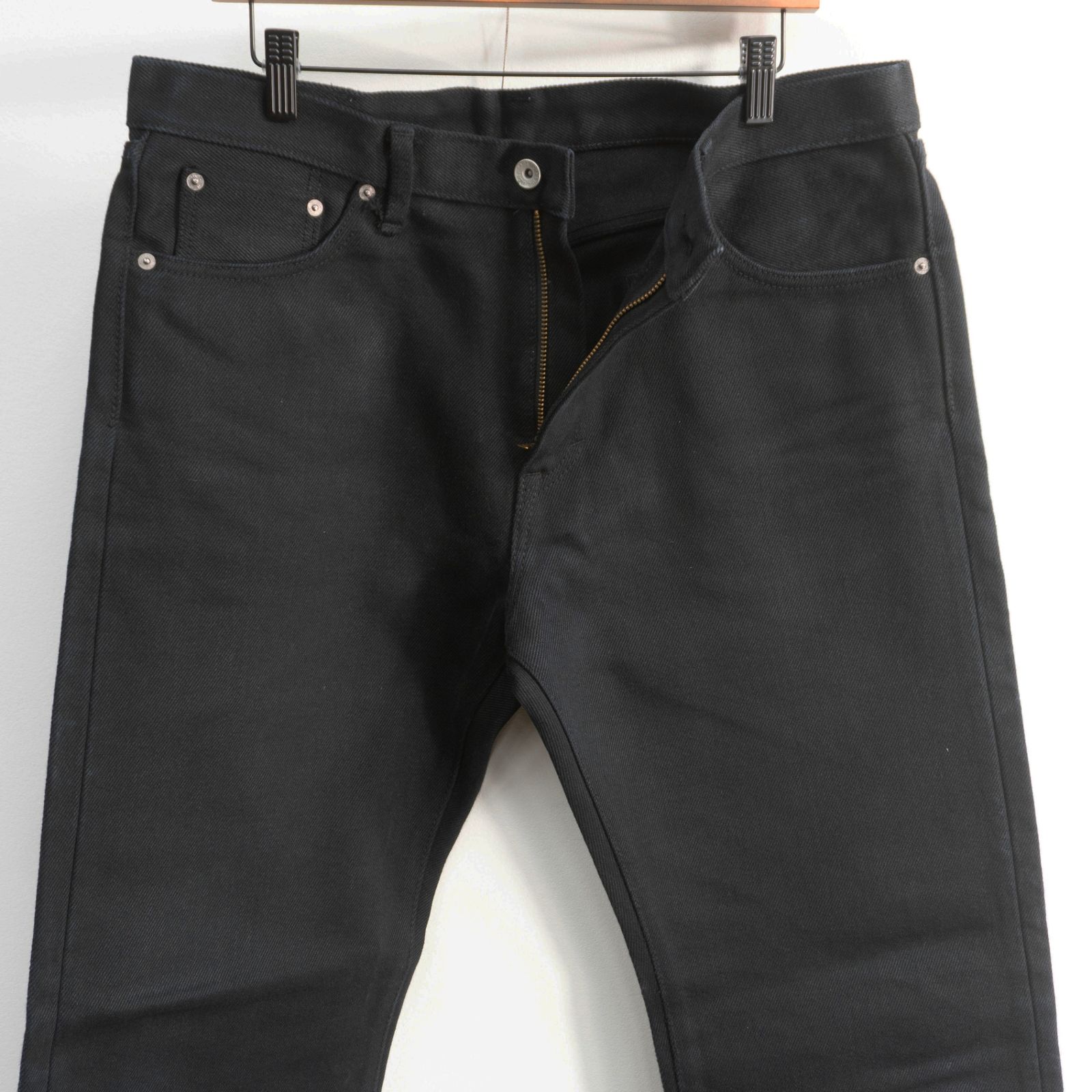 美品】IRON HEART【21oz 黒鎧 デニム ストレート】W36 ブラックデニム
