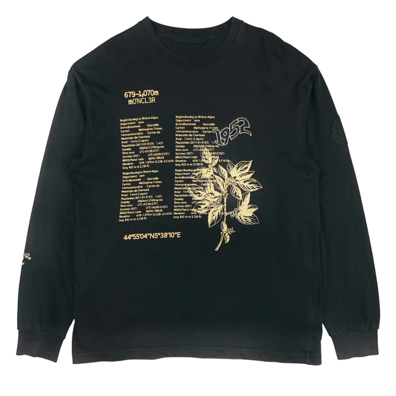 【極美品】モンクレール　Mサークルロゴ　ワッペン付　長袖ロングスリーブtシャツ 美品☆MONCLER☆モンクレール【MAGLIA T-SHIRT M/LUNGA】メンズ ビック