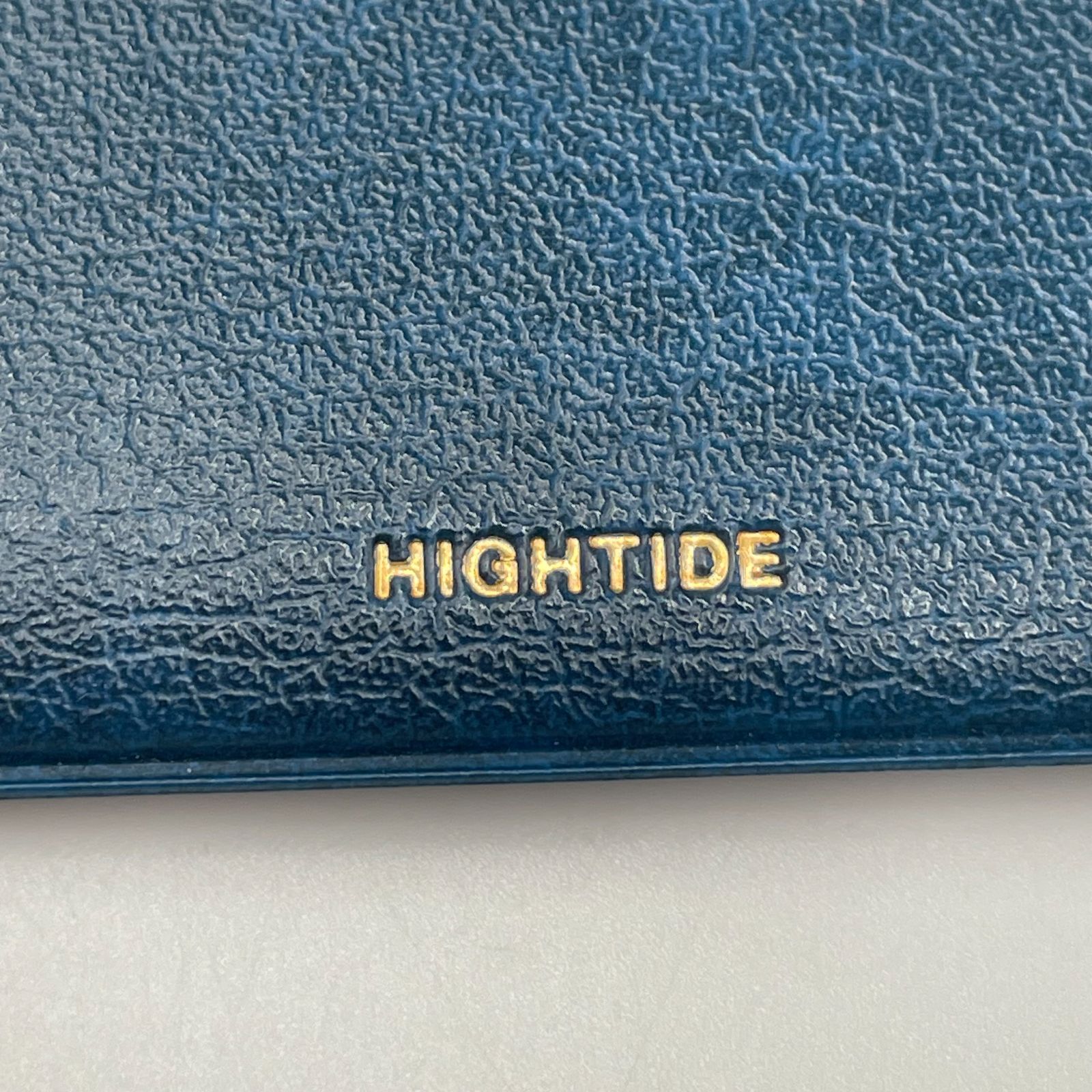 □BEAMS JAPAN × HIGHTIDE カードケース 名刺入れ ネイビー レザー調
