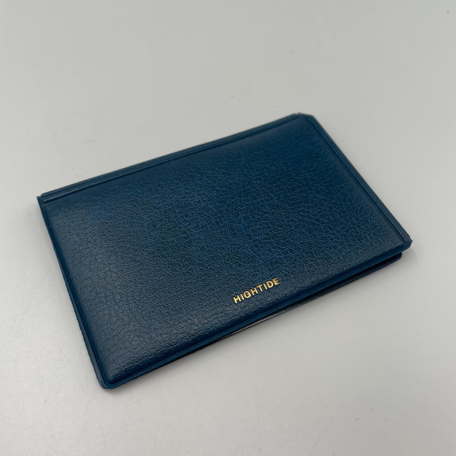 □BEAMS JAPAN × HIGHTIDE カードケース 名刺入れ ネイビー レザー調