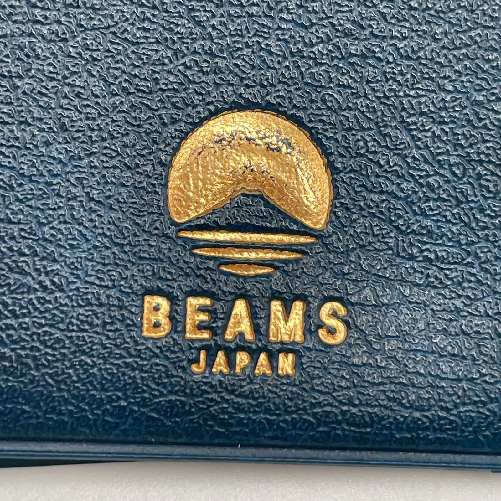 □BEAMS JAPAN × HIGHTIDE カードケース 名刺入れ ネイビー レザー調