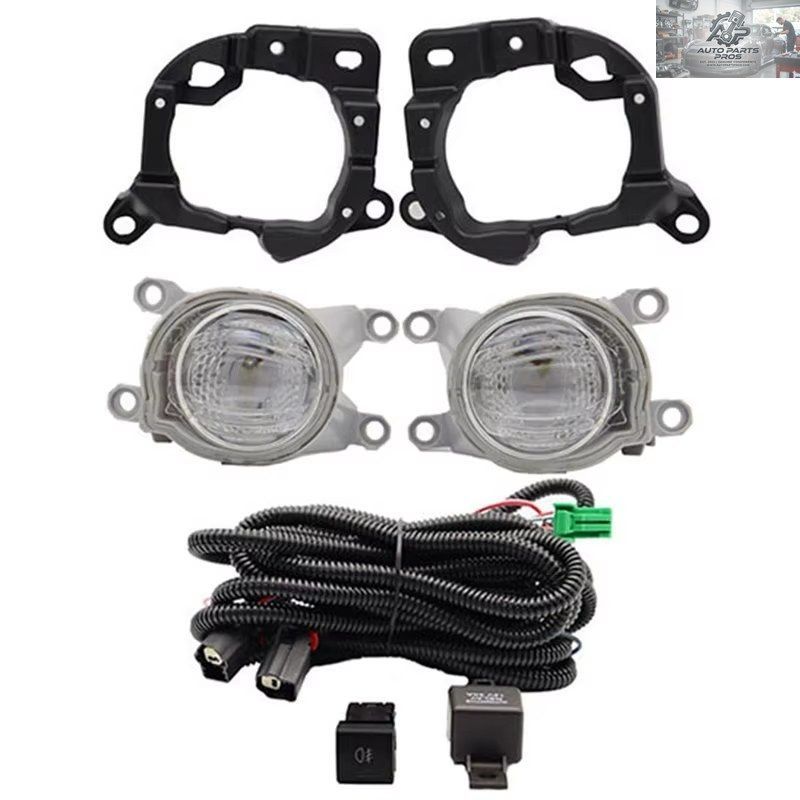 AASS-1ペア フロントバンパーLEDフォグランプ ドライビングランプ スイッチ配線 トヨタ ヴェンザ 2021-2024 TO1038271 TO1039271 TO2593142