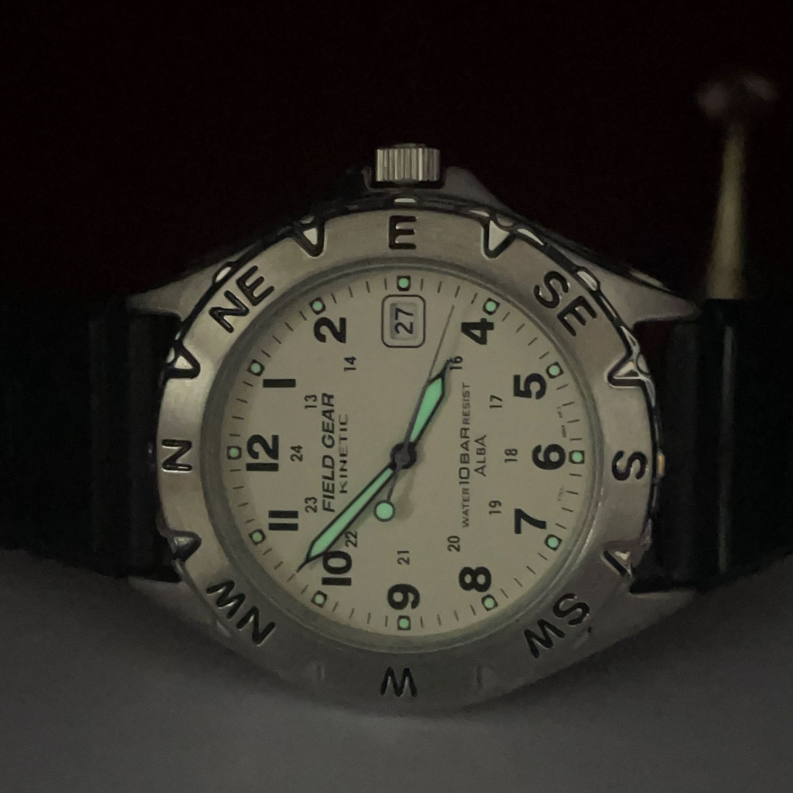 ☆希少/KINETIC/未使用保管品 SEIKO ALBA フィールドギア 蓄光 