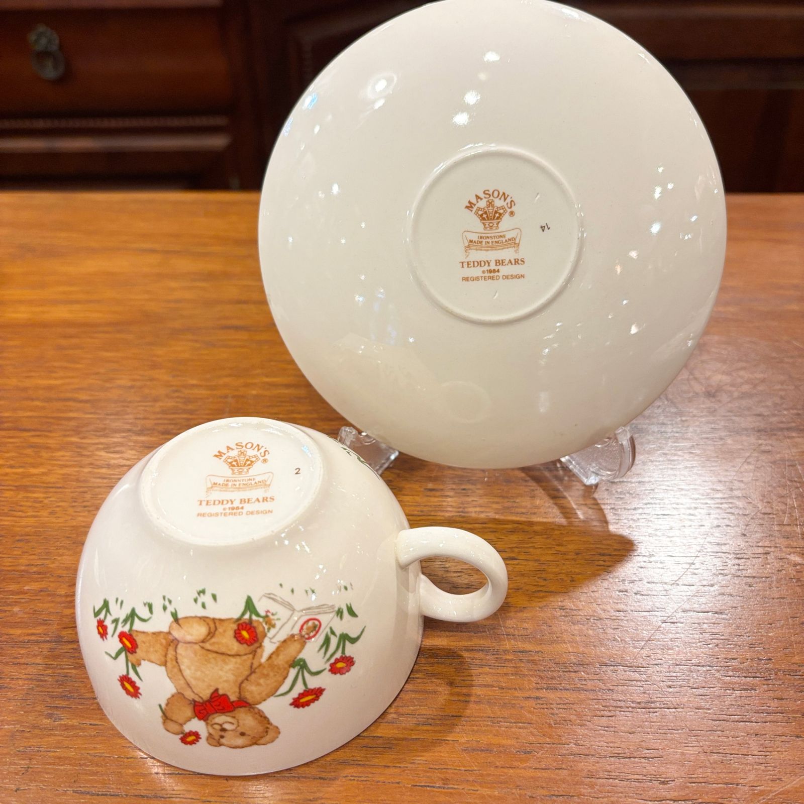 ○ MASON'S Teddy bear Plate＆C＆S メイソンズ テディベア カップ