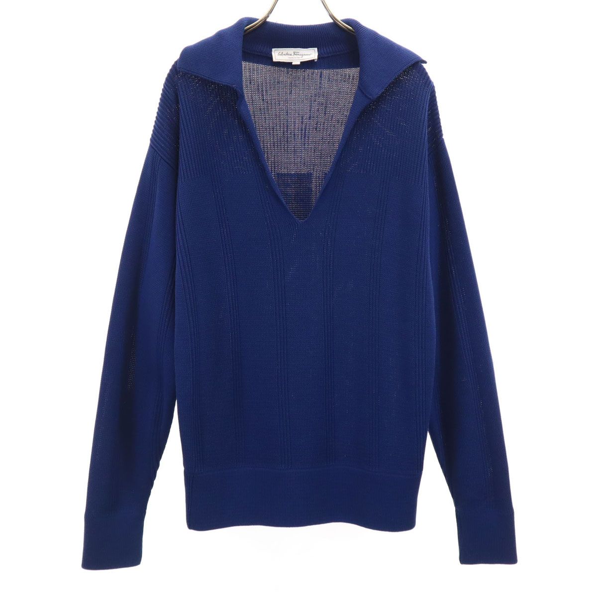 Salvatore Ferragamo サルヴァトーレフェラガモ 長袖 Vネック ニット M