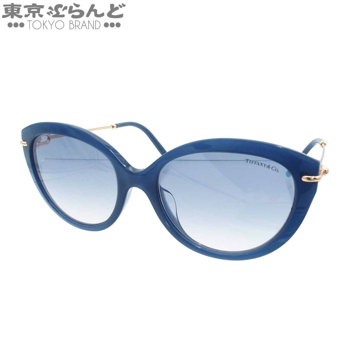 ティファニー TIFFANY&Co. ハードウェア TF-4187F ブルー ピンクゴールド プラスチック メタル サングラス レディース 101893180