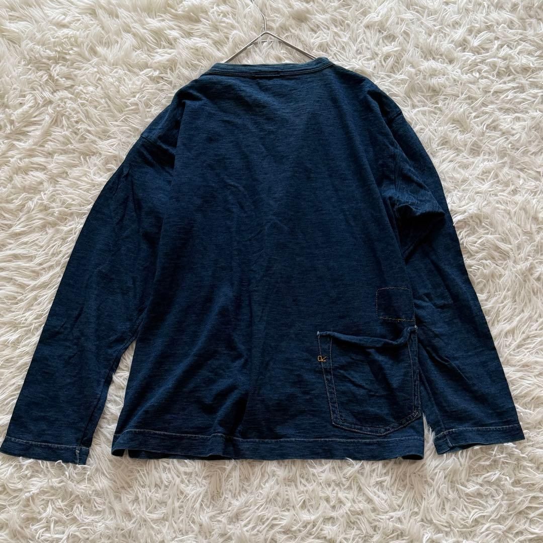 45R インディゴ カットソー チュニック 1サイズ バックポケット R刺繍