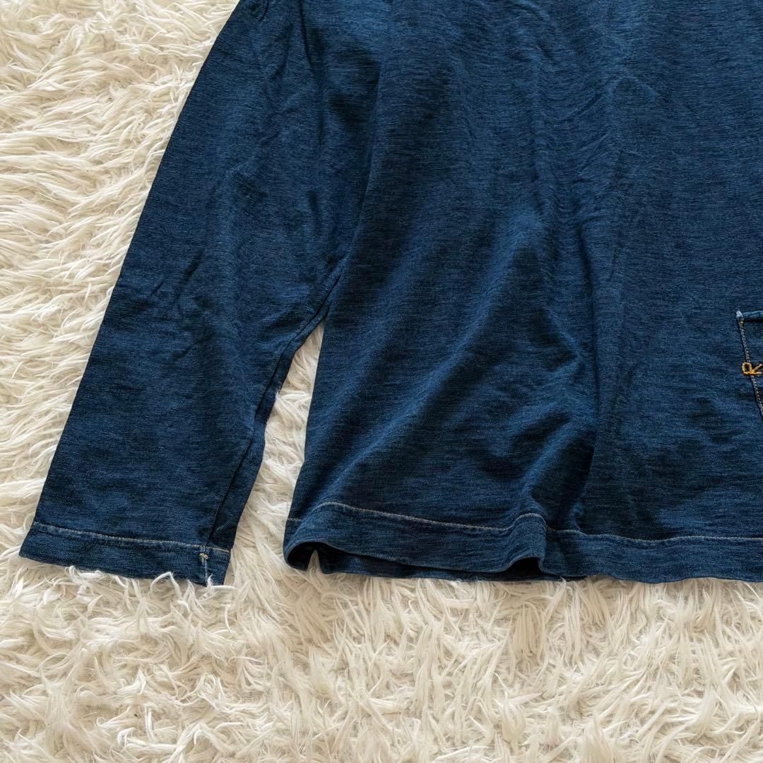 45R インディゴ カットソー チュニック 1サイズ バックポケット R刺繍