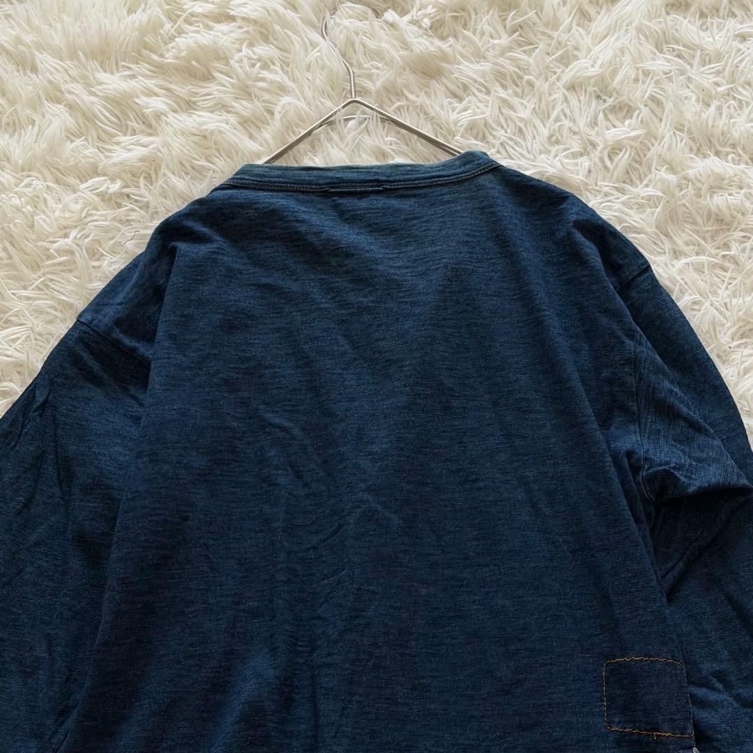 45R インディゴ カットソー チュニック 1サイズ バックポケット R刺繍