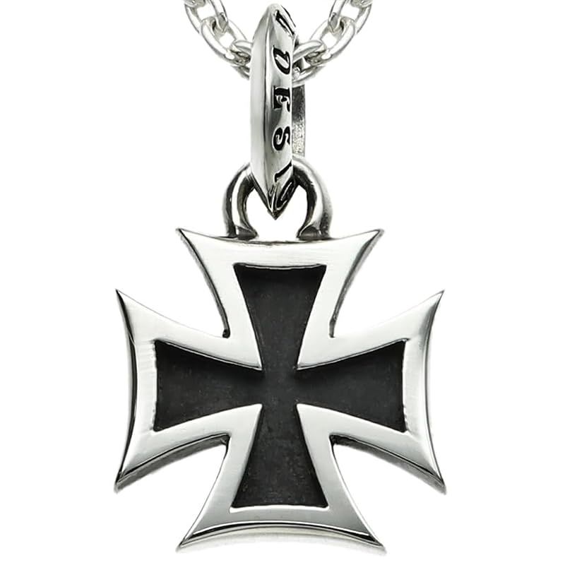 [DEAL DESIGN] アイアンクロススモール ネックレス ロック シルバー925 十字架 ネックレス シルバーアクセサリー メンズ 銀