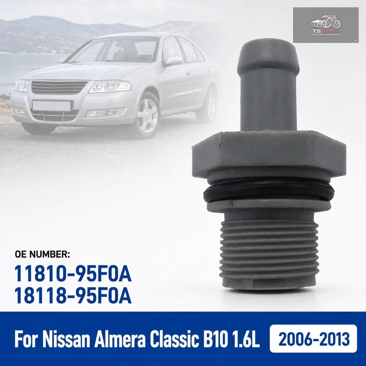 PCVバルブポジティブクランクケースベントバルブ 日産アルメーラクラシックB10 2006-2013 1.6L QG16 サニーB10RS 1181095F0A 1811895F0A 11,326円