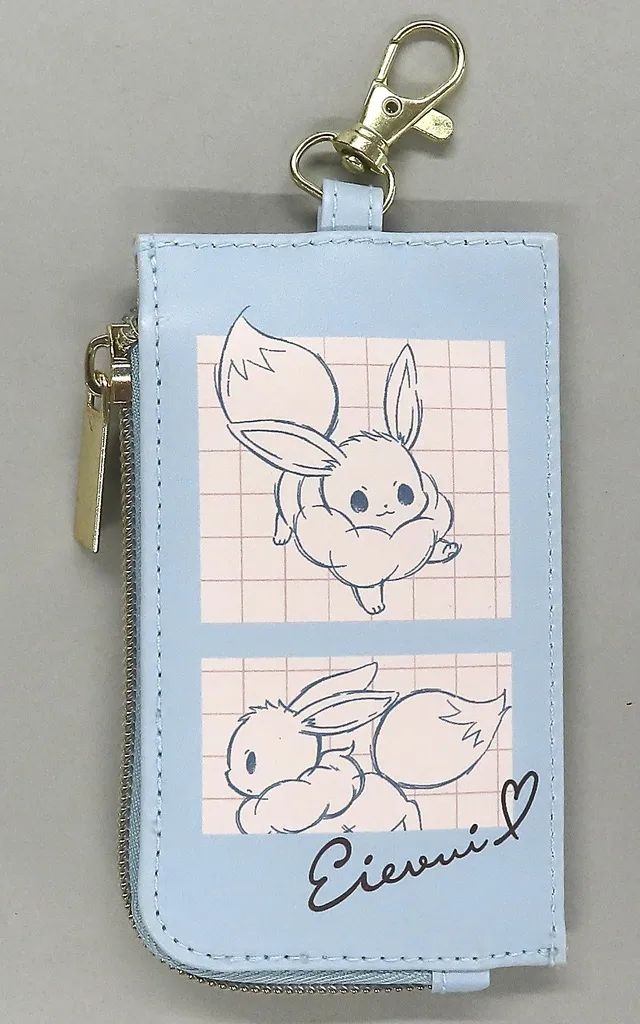 中古】財布・パスケース イーブイ(ブルー/マス) 2WAYリール パスケース