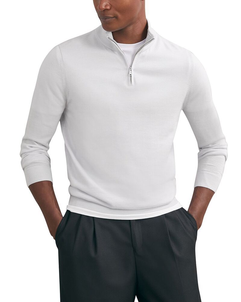 レイス メンズ アウター ニット・セーター ハーフジップ REISS Half Zip Funnel Sweater Frost Blue ブルー