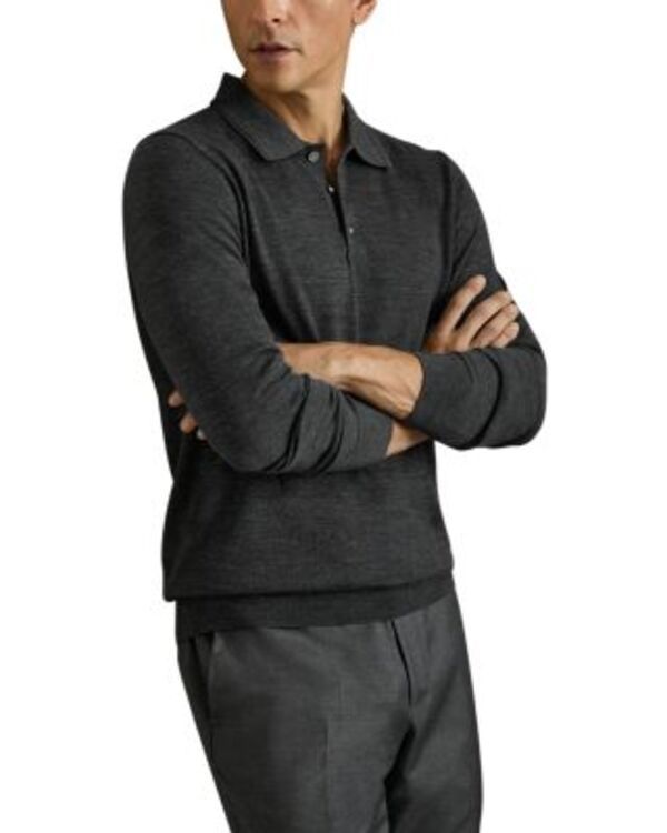 レイス メンズ アウター ニット・セーター レギュラーフィット ポロシャツ ウール REISS Regular Fit Quarter Button Merino Wool Polo Sweater