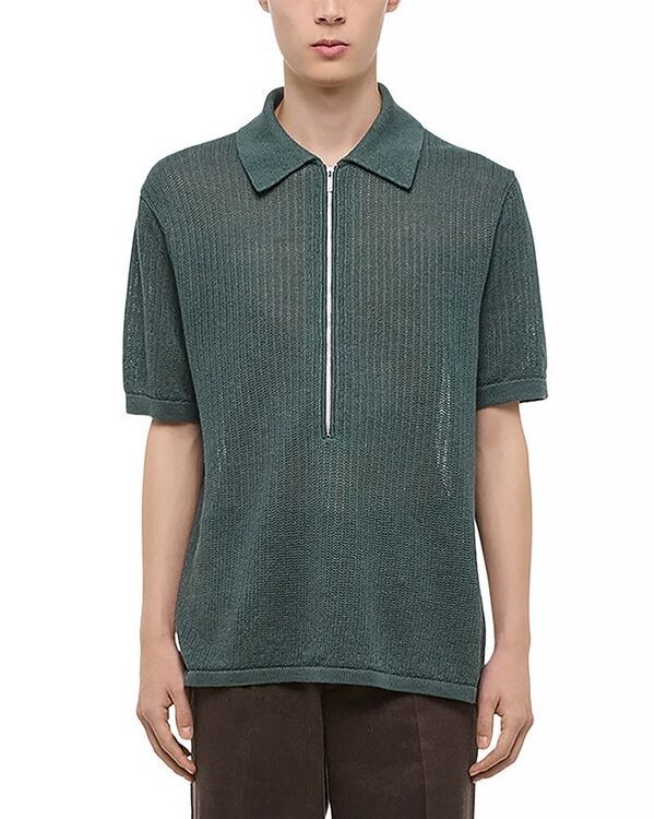 ヘルムート ラング メンズ アウター ニット・セーター レギュラーフィット ハーフジップ ポロシャツ セーター リネン Helmut Lang Regular Fit Half Zip Linen P