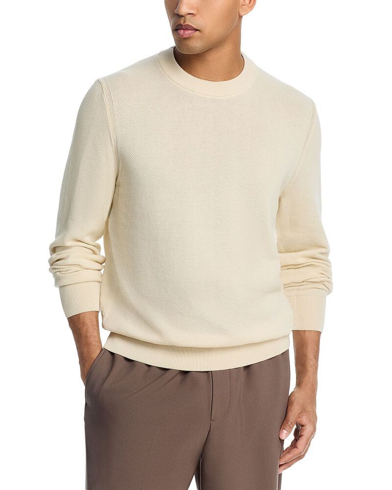 ボス メンズ アウター ニット・セーター クルーネック BOSS Ecaio Crewneck Sweater Open White ホワイト