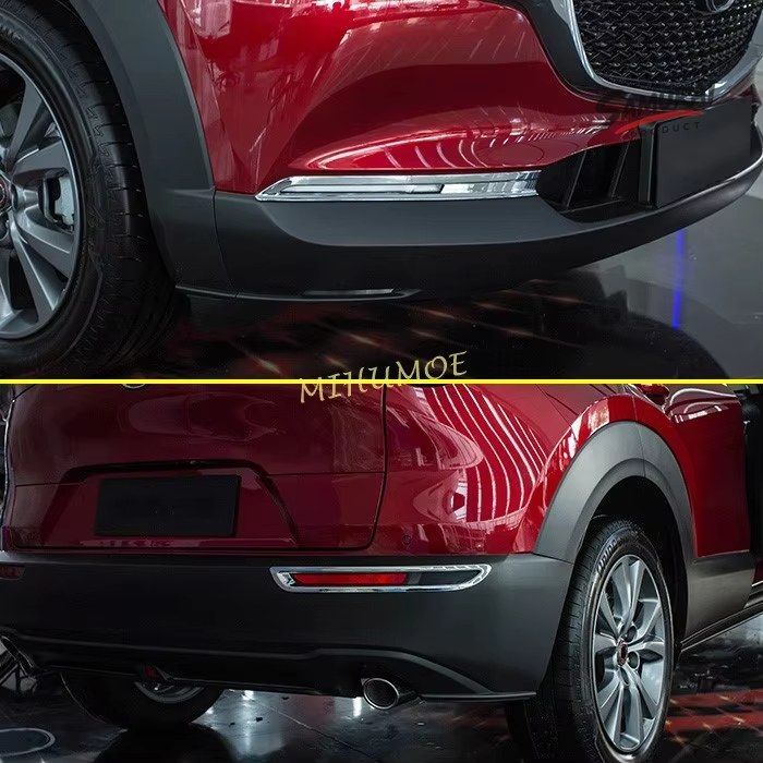 クローム製カーフロントリアフォグランプカバーキット ランプトリム マツダ CX30 CX-30 DM 2020 - 2025