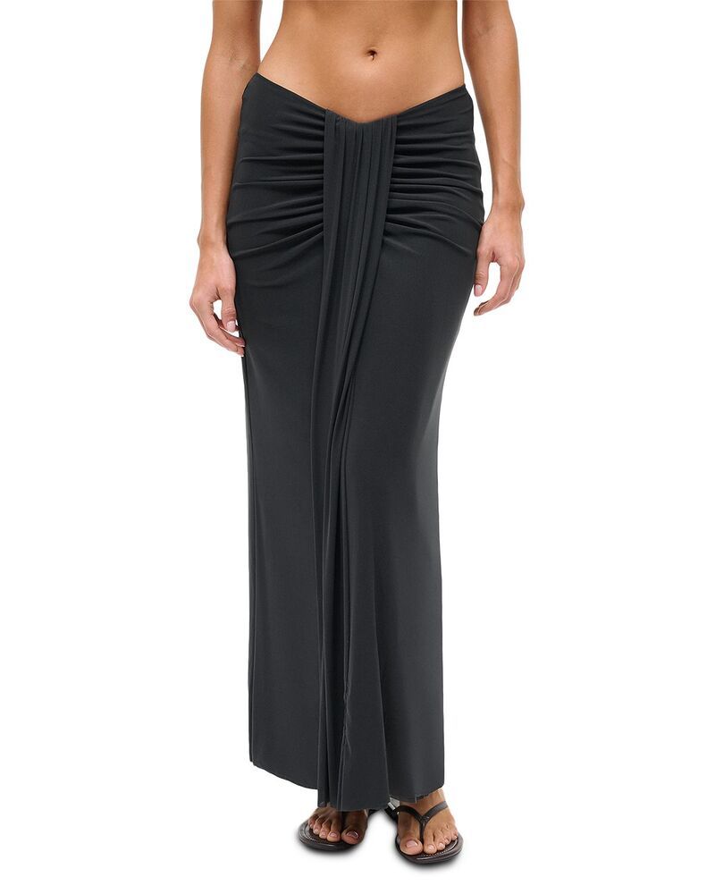 スタウド レディース ボトムスカート STAUD Soraya Skirt Swim CoverUp Black ブラック