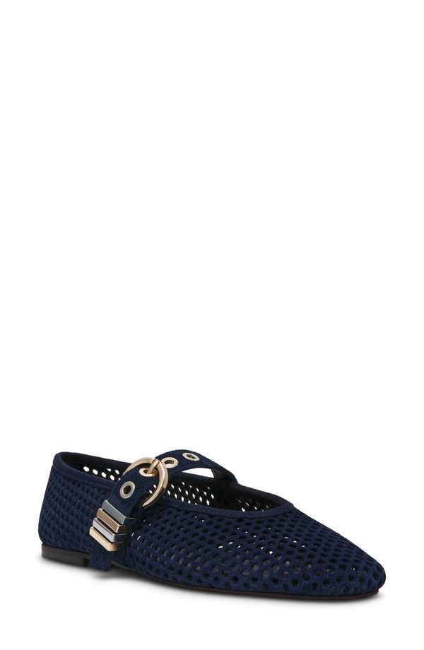 スティーブ マデン レディース シューズ パンプス Steve Madden Lela Perforated Mary Jane Flat Women NAVY SUEDE ネイビー