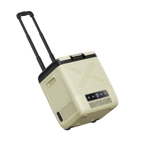 【±1℃均一冷却・フラット庫内】EENOUR 車載冷蔵庫 CL20 20L -20℃?20℃ バッテリー内蔵可能 伸縮ハンドル・キャスター付き コンプレッサー式 サブ冷蔵庫 4WAY電源対応 AC100V DC12V/24V ポータブル冷蔵庫 電池 コードレt