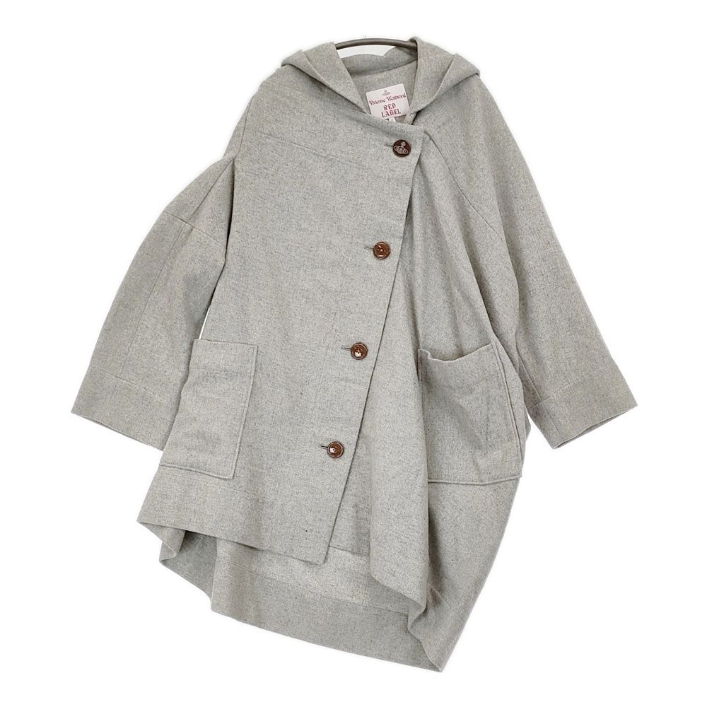 ■ 48494 ヴィヴィアンウエストウッドレッドレーベル 変形コート オーブ Vivienne Westwood Red Label 変形デザイン フーデッドコート オーブ
