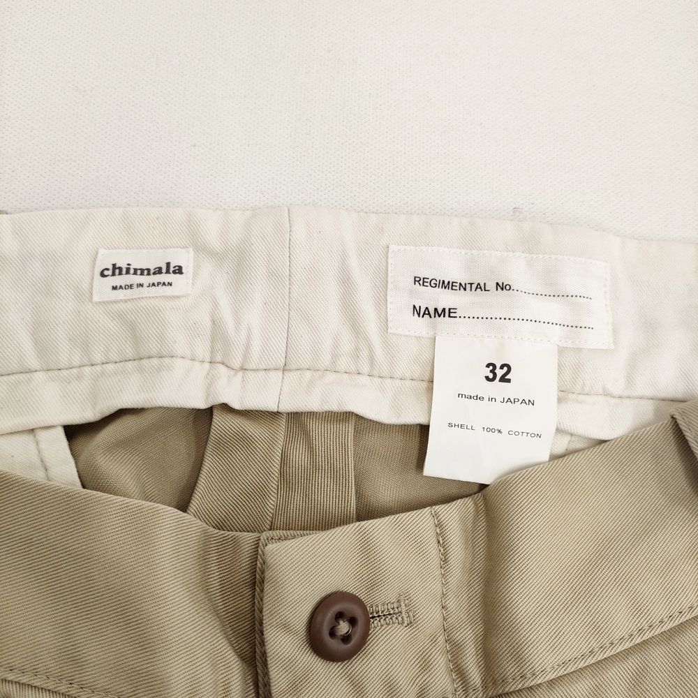 chimala CHINO WAIST ADJUSTABLE TROUSER 日本製 サイズ32 コットン
