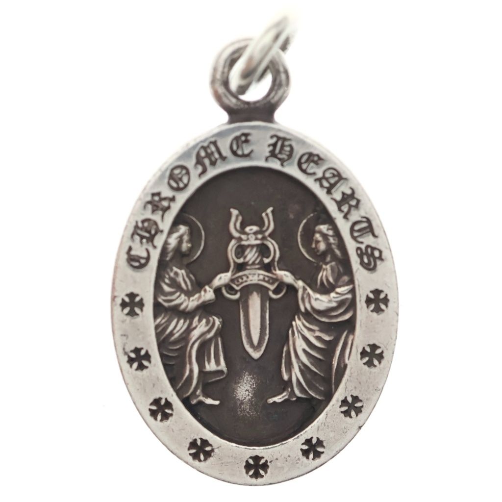 CHROME HEARTS (クロムハーツ) ANGEL MEDAL OVAL オーバルエンジェルメダル ペンダントトップ シルバー BCA207