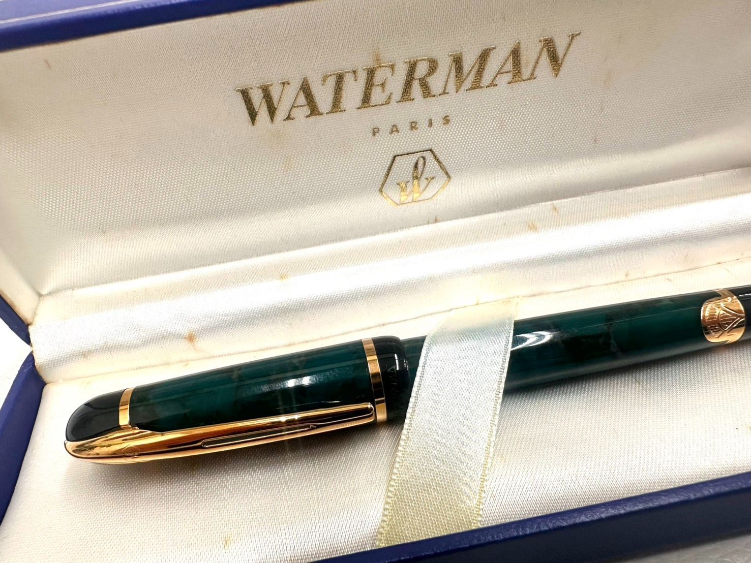 亘】WATERMAN ウォーターマン フィリアス 万年筆 グリーンマーブル