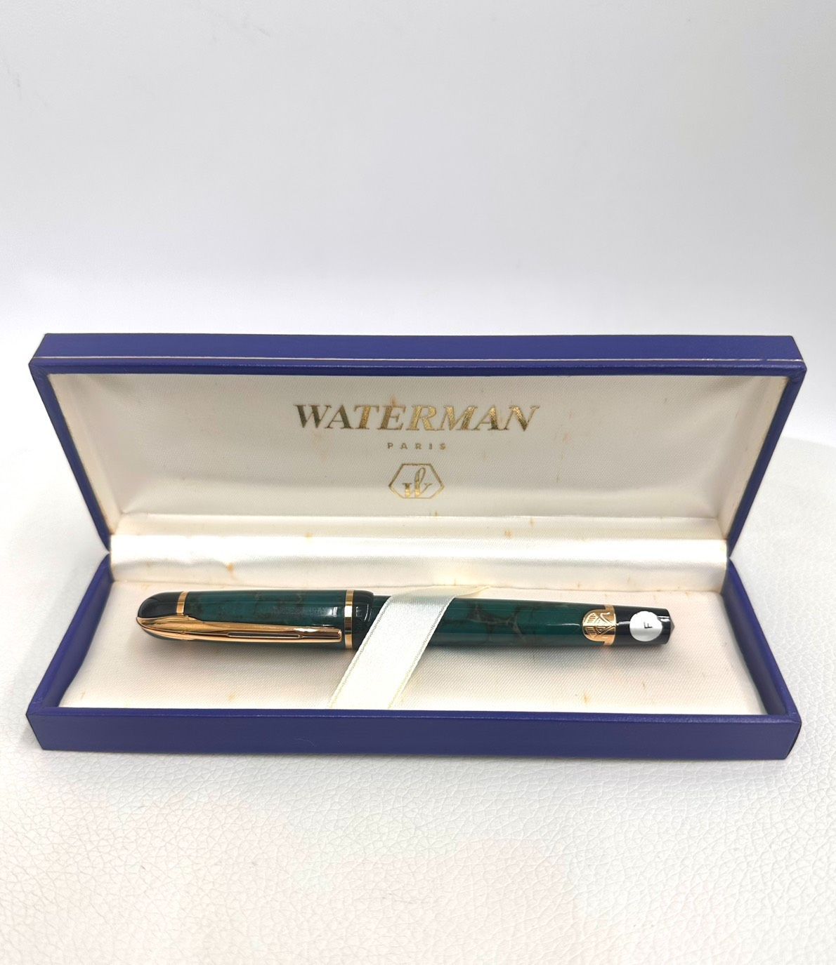 亘】WATERMAN ウォーターマン フィリアス 万年筆 グリーンマーブル